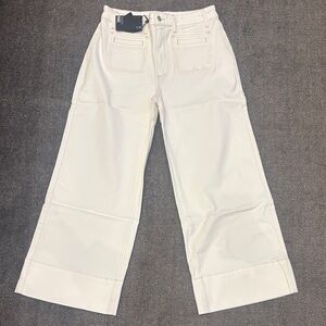 PAIGE Women's -White Wide-Leg Jeans